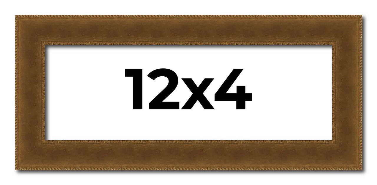 Panoramic Flat Gold Picture Frame - UV Acrylic, Foam Board Backing, Hanging Hardware